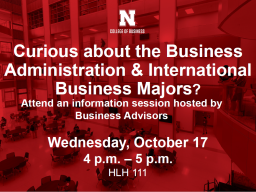 Business Administration & International Business Majors Information Session