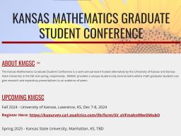 7th Kansas Mathematics Graduate Student Conference (KMGSC)