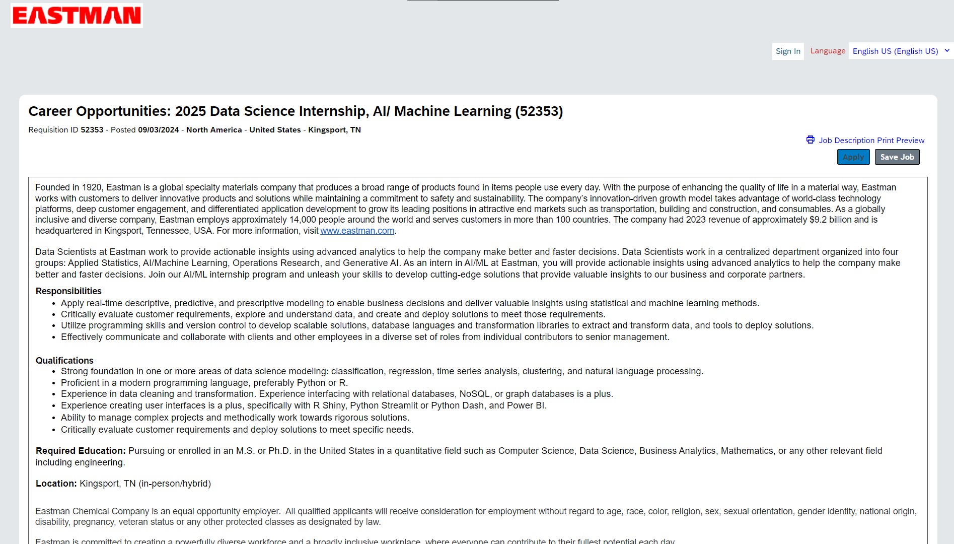 2025 Data Science Internship, AI/Machine Learning