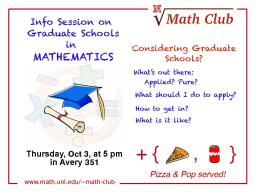 Math Club - Info Session on Graduate Schools in Mathematics