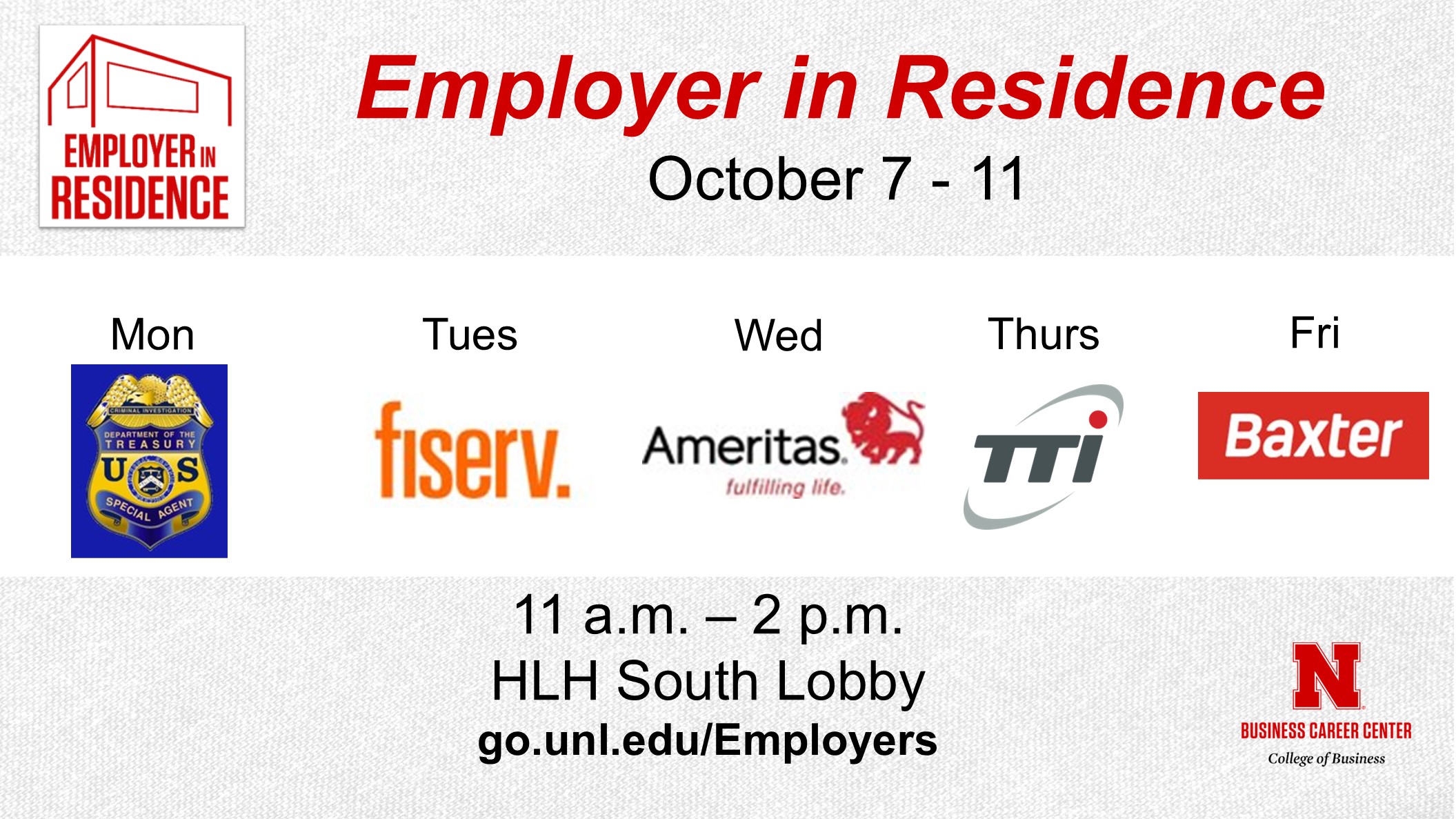 Employer in Residence | October 7 - 11