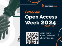 Mark your calendars for Open Access Week, October 25-31. The Libraries is sponsoring a variety of workshops and drop-in sessions.