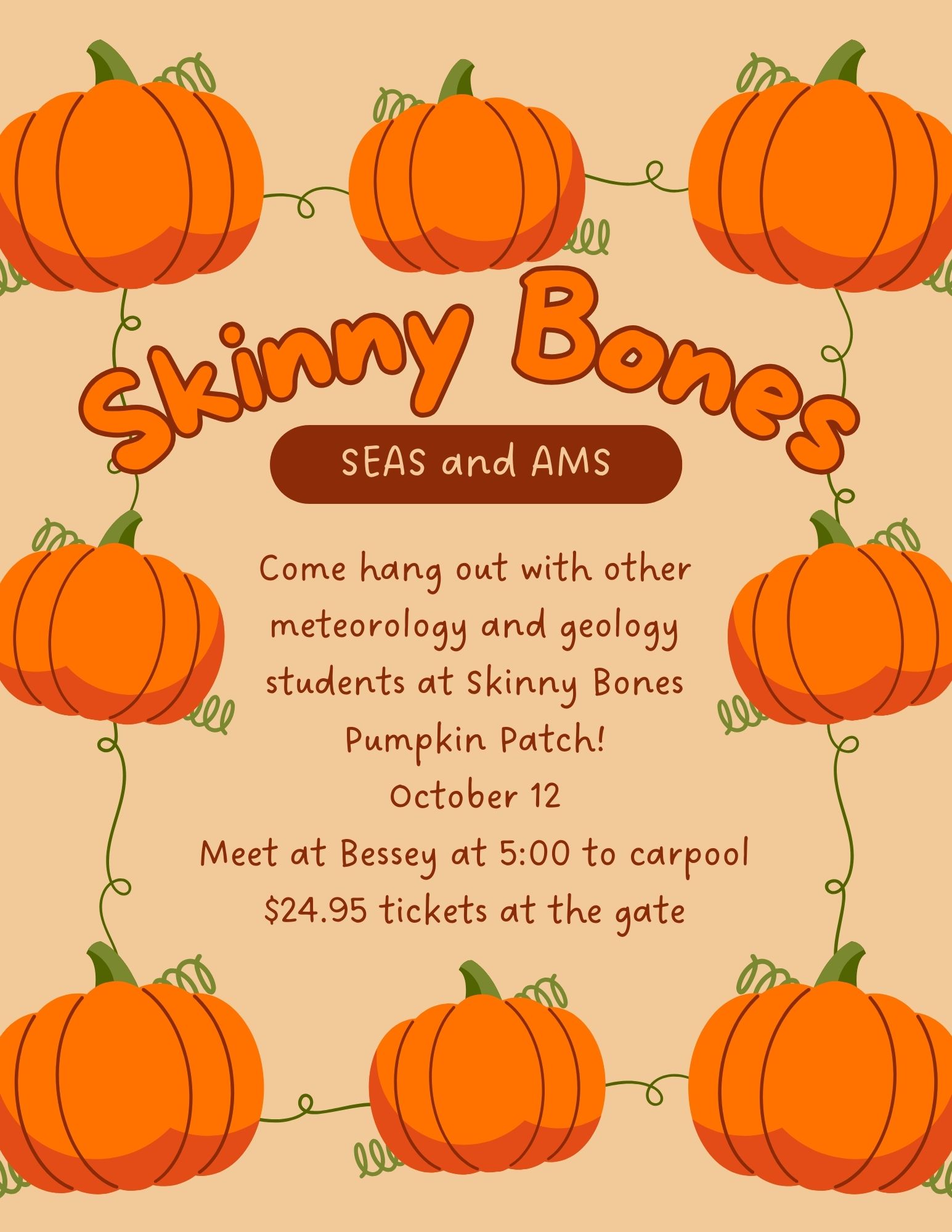 SEAS & AMS Skinny Bones Pumpkin Patch Social