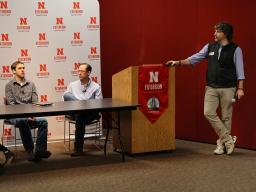 Extension Educator John Nelson (right) led a Farmer Panel  at last year’s Successful Farmer Series.