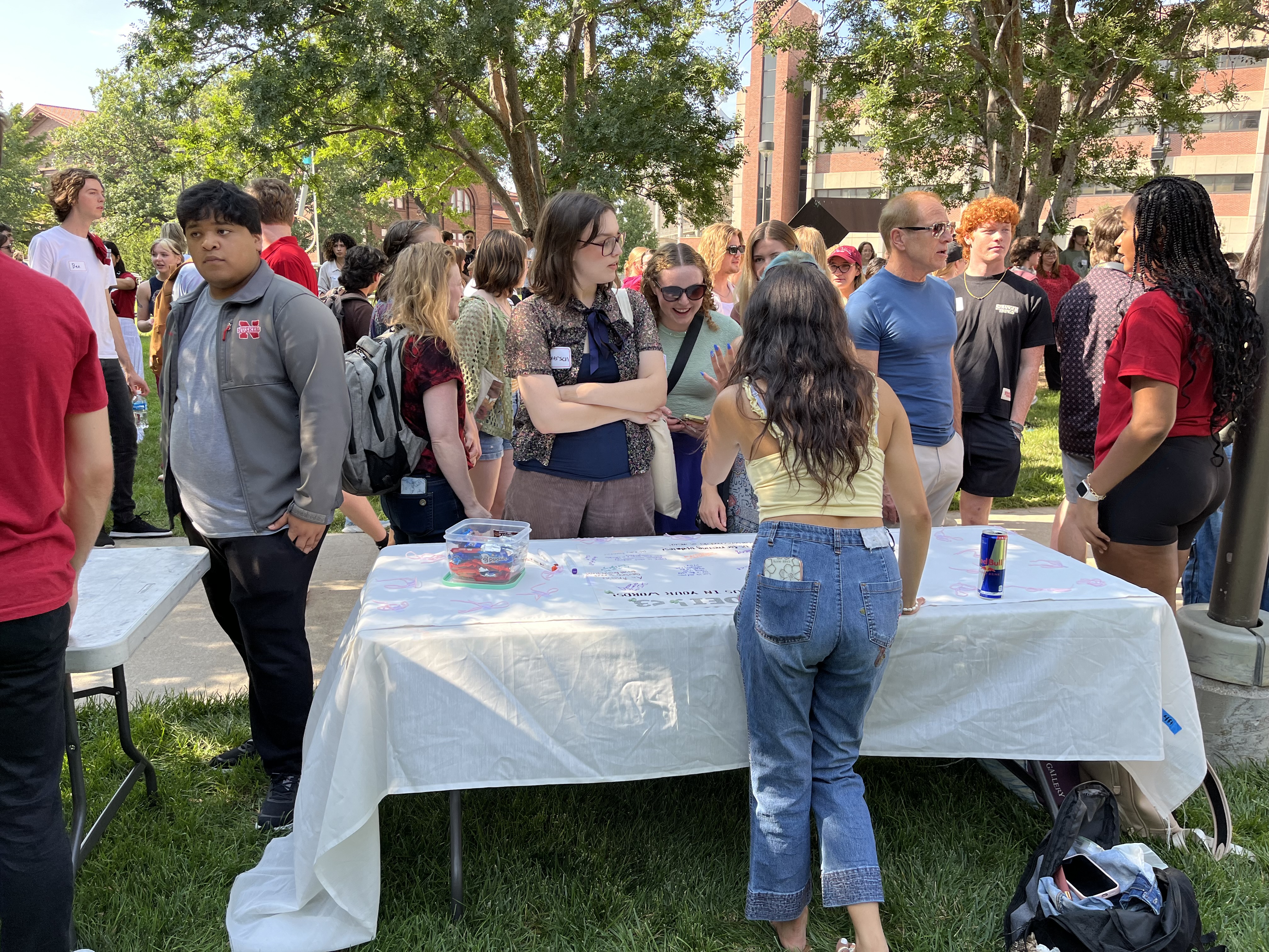 Fine and Performing Arts students gathered at the Welcome Back Picnic on Aug. 22. The Hixson-Lied College had an historic first-time freshmen headcount of 180 students this fall, which helped overall enrollment grow by 3.1 percent.