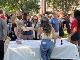 Fine and Performing Arts students gathered at the Welcome Back Picnic on Aug. 22. The Hixson-Lied College had an historic first-time freshmen headcount of 180 students this fall, which helped overall enrollment grow by 3.1 percent.