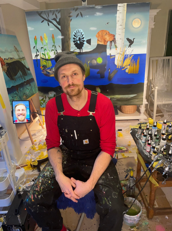 Matt Belk in his art studio