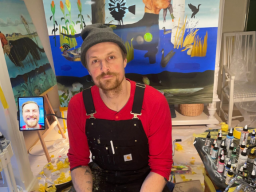 Matt Belk in his art studio