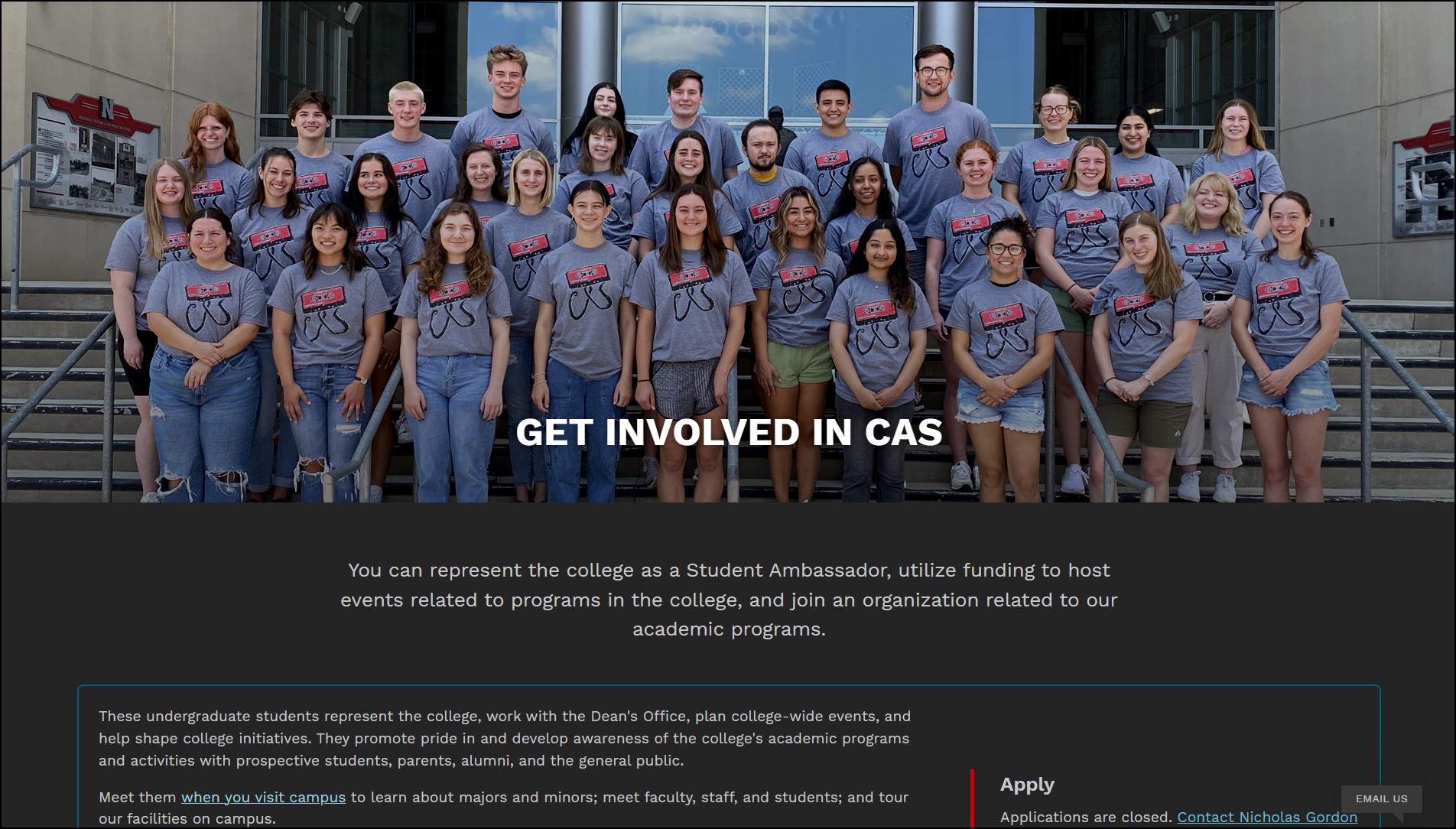 Join the CAS Student Ambassadors!