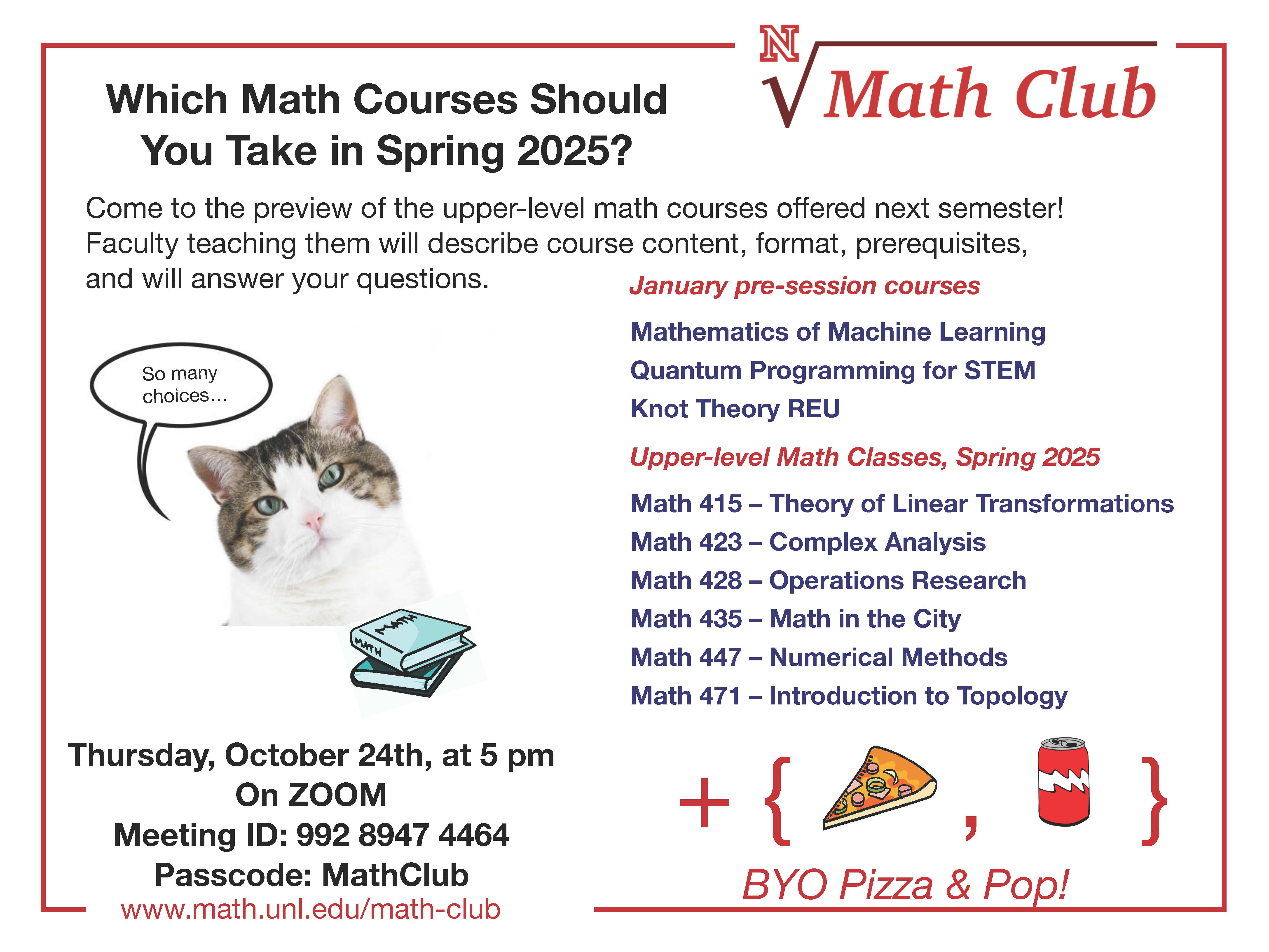 Math Club: Spring 2025 Course Preview Event