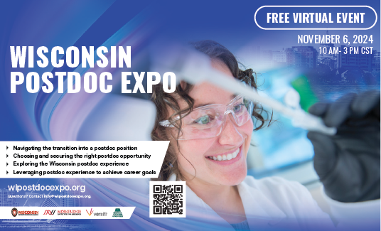 Wisconsin Postdoc Expo on November 6