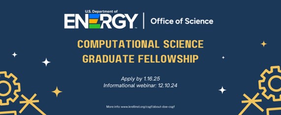 Applications Now Open for Department of Energy Computational Science Graduate Fellowship