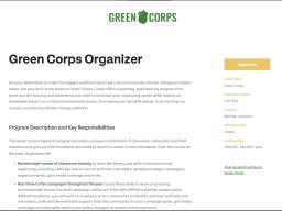 Green Corps Organizer Program - The Field School for Environmental Organizing