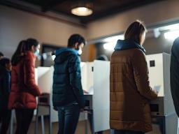 U.S. voters at the voting booths to cast their ballots.