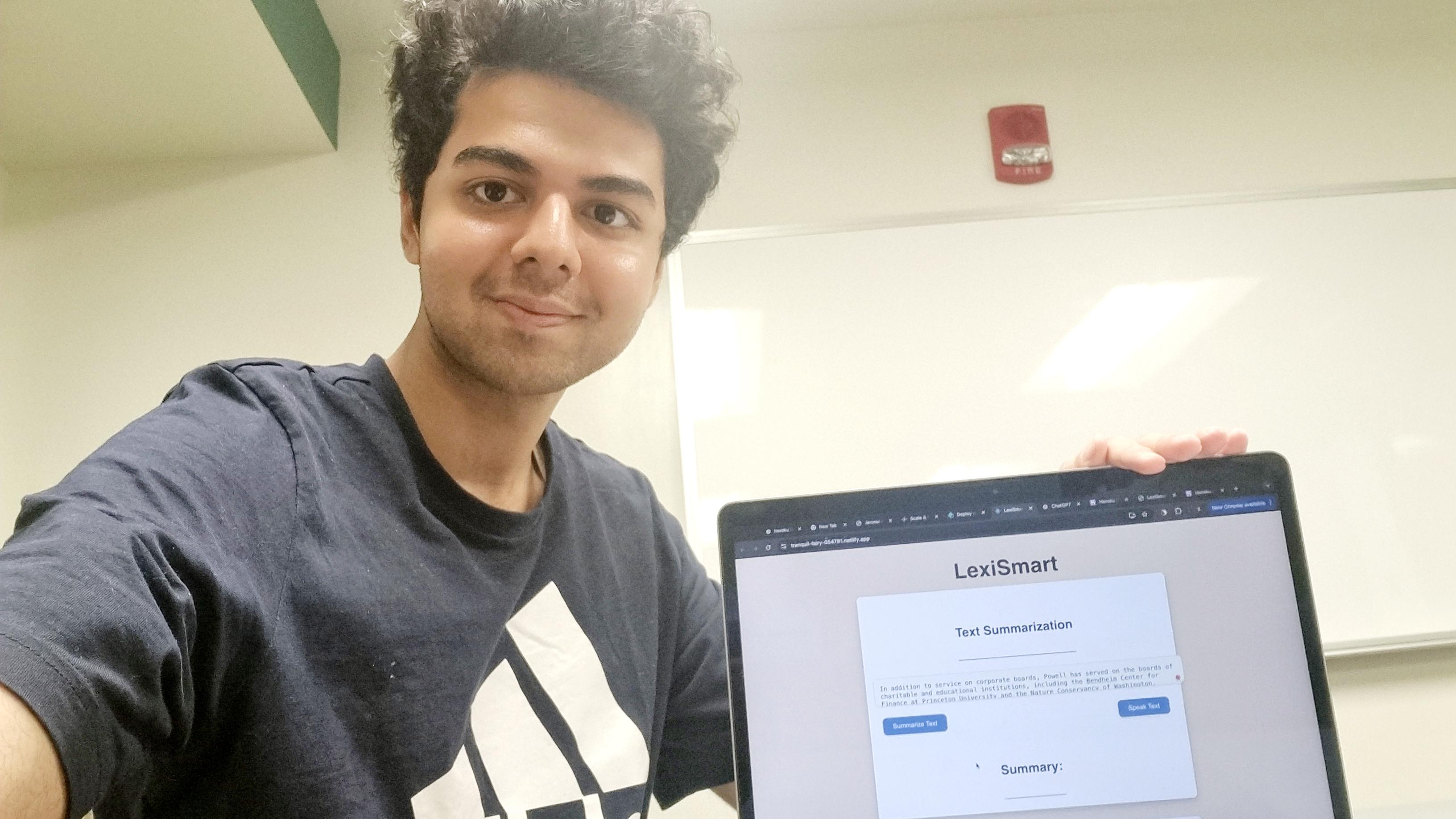 Sammy Bhojwani and his app, "LexiSmart" 