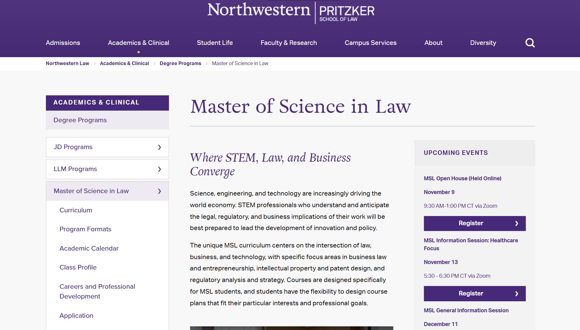 A One-Year Law & Business Degree for Big 10 STEM Majors? Meet Northwestern's Master of Science in Law!