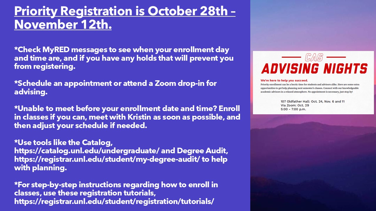 Academic Advising and Priority Registration