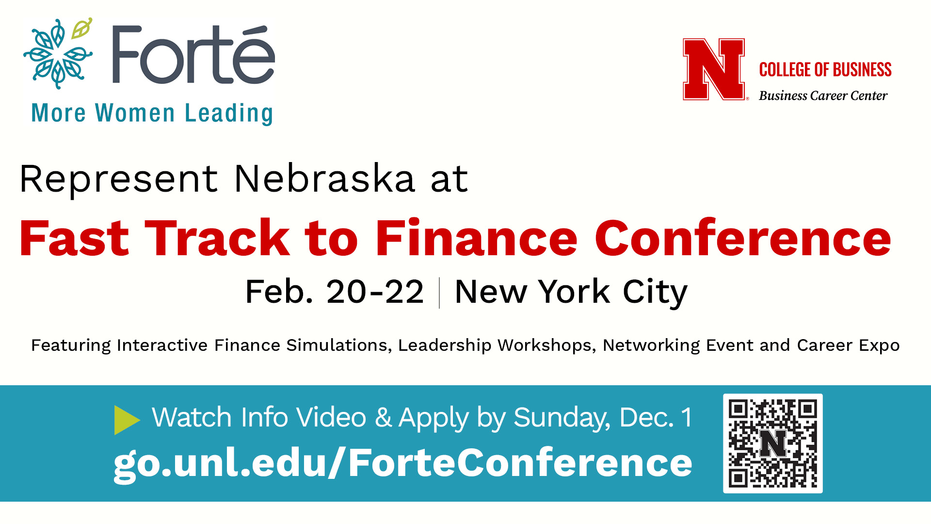 Apply to Attend the Forté Fast Track to Finance Conference in New York City!