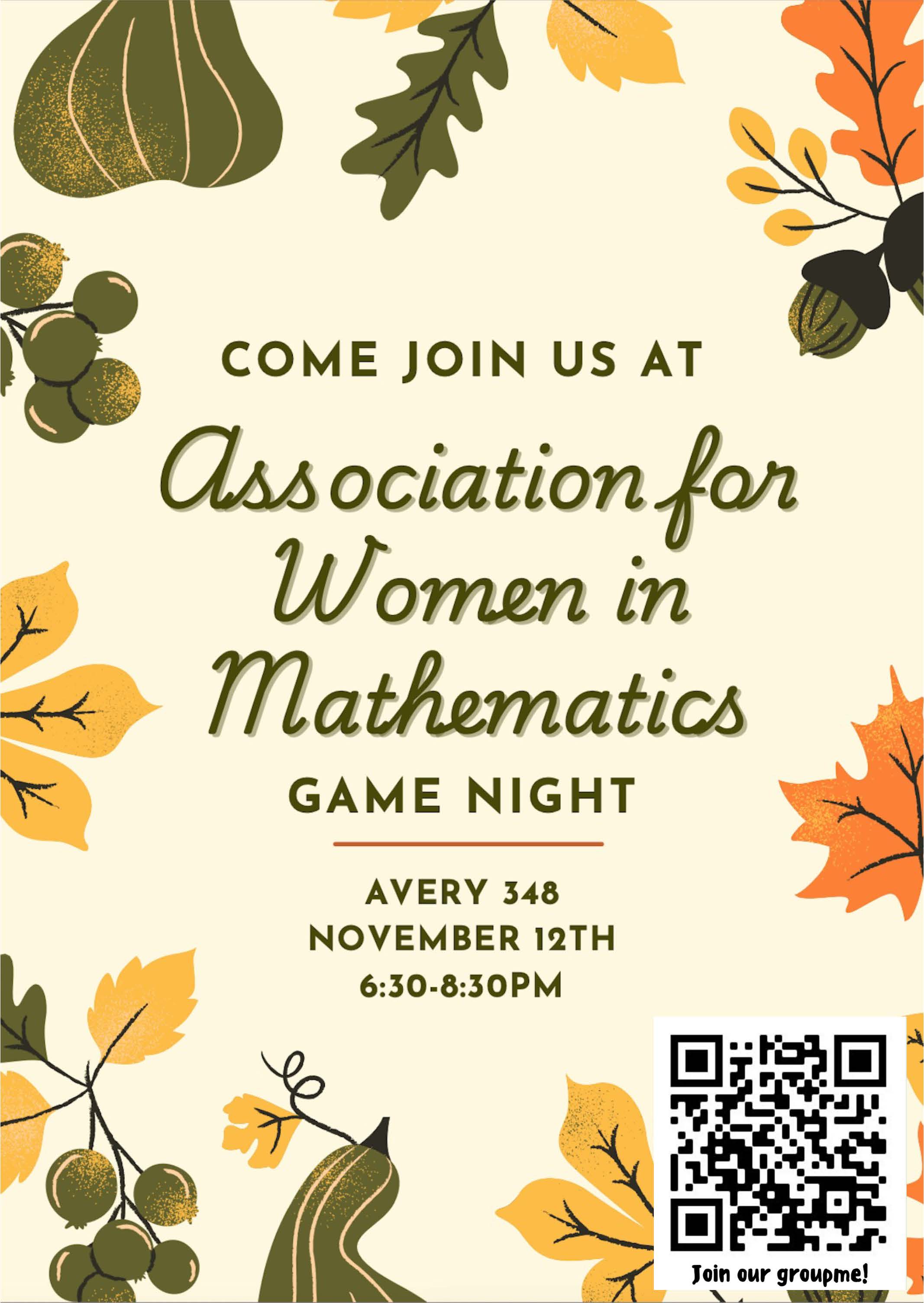 Association for Women in Mathematics (AWM) Game Night!