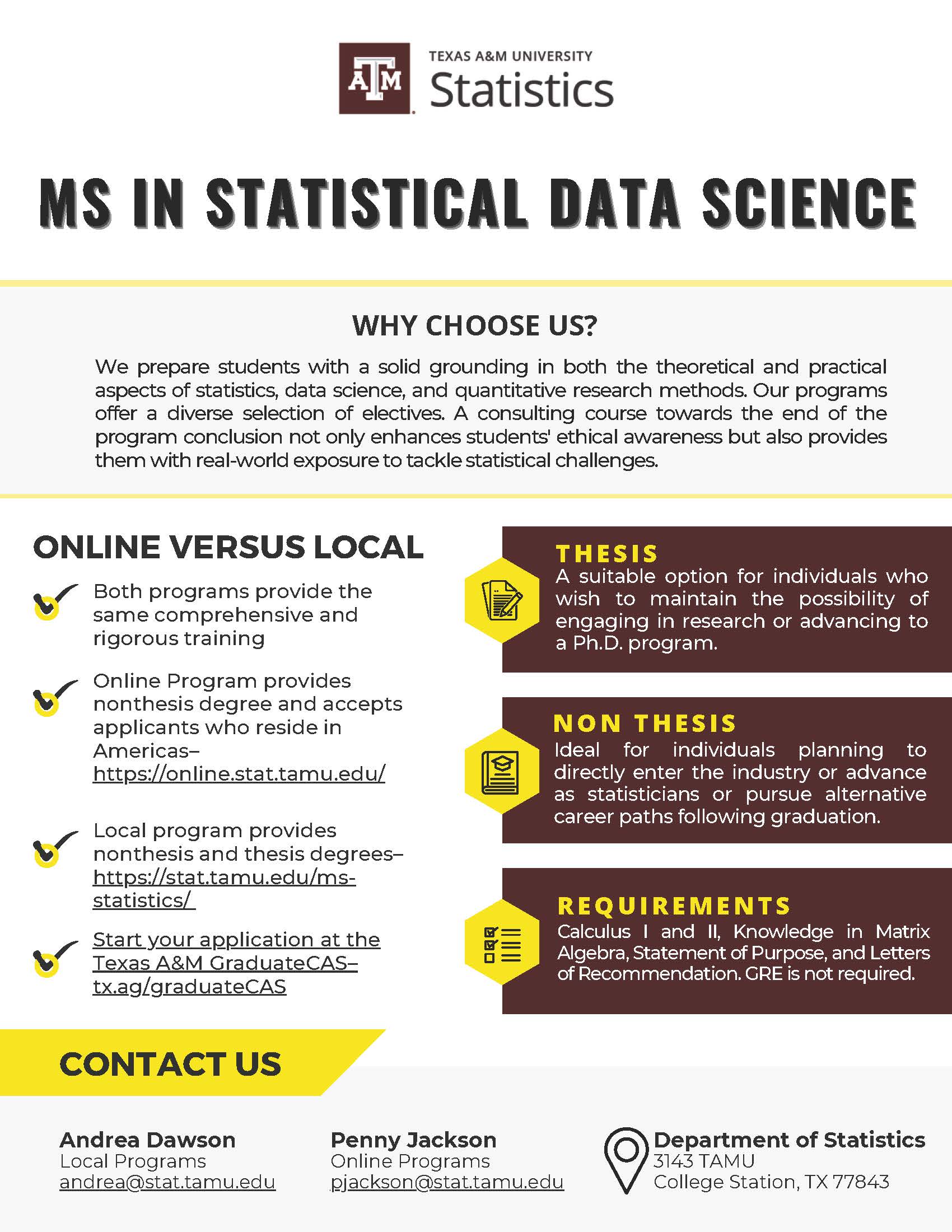 Texas A&M Statistics - MS in Statistical Data Science