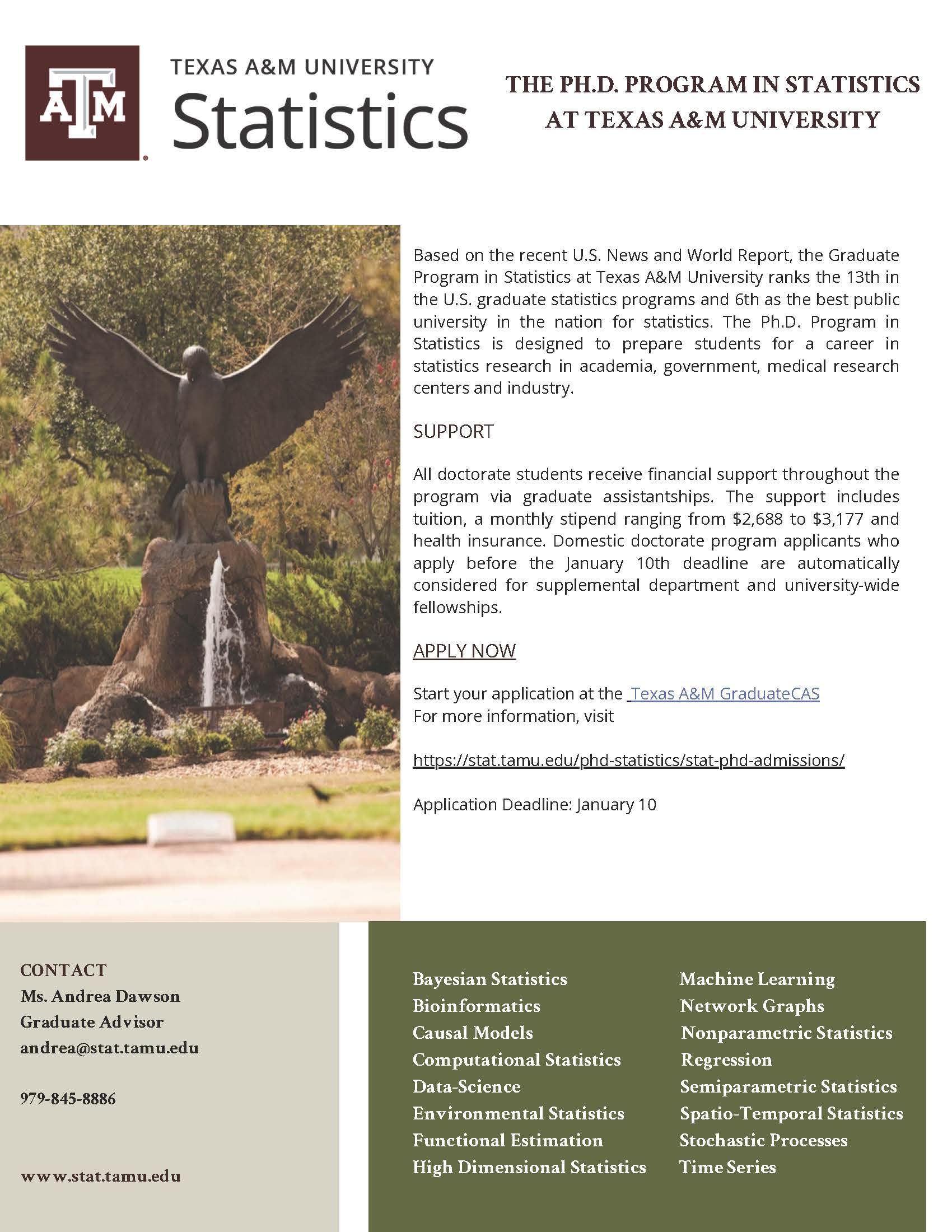 The Ph.D. Program in Statistics at Texas A&M University