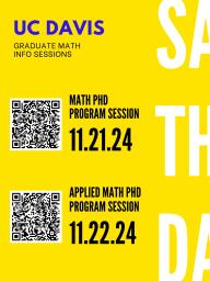 UC Davis Math/Applied Math PhD Program Virtual Information Sessions