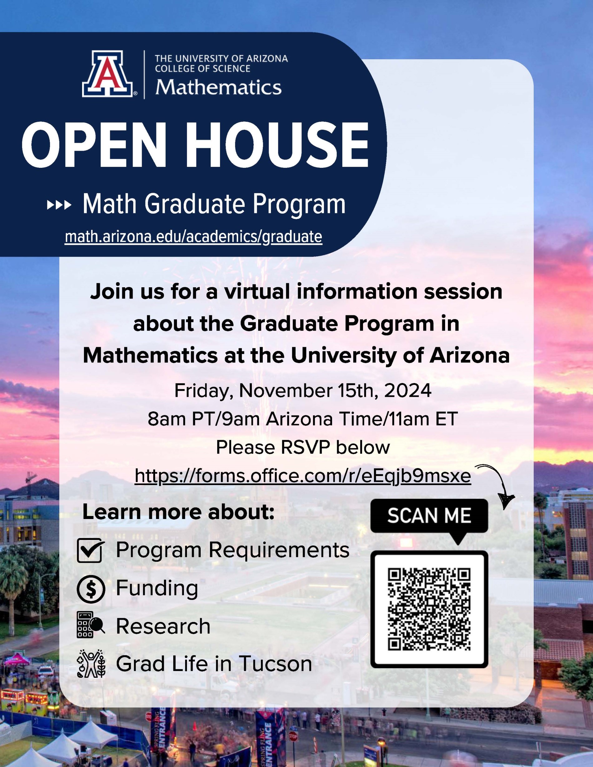 University of Arizona Graduate Program in Mathematics Open House