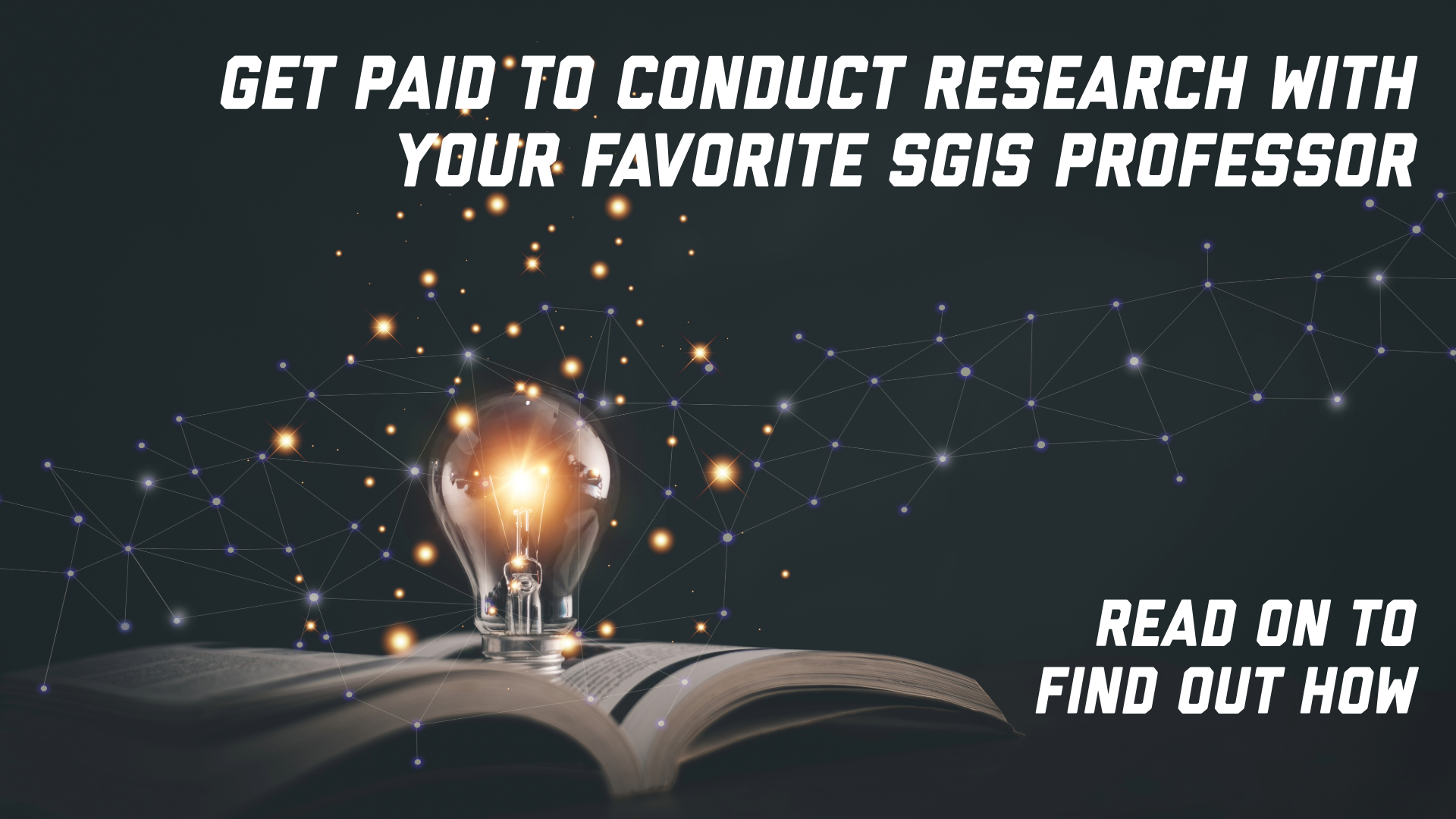 Get paid to conduct research with your favorite SGIS Professor