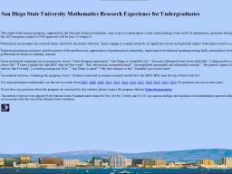 San Diego State University Mathematics Research Experience for Undergraduates