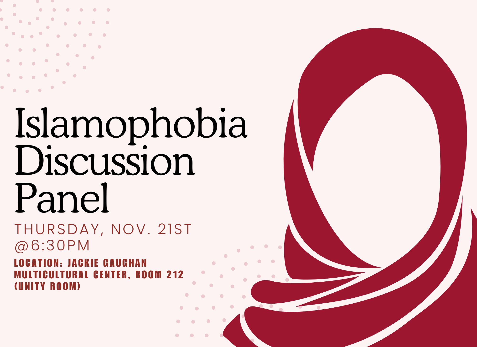 Islamophobia Discussion Panel on November 21st, 2024