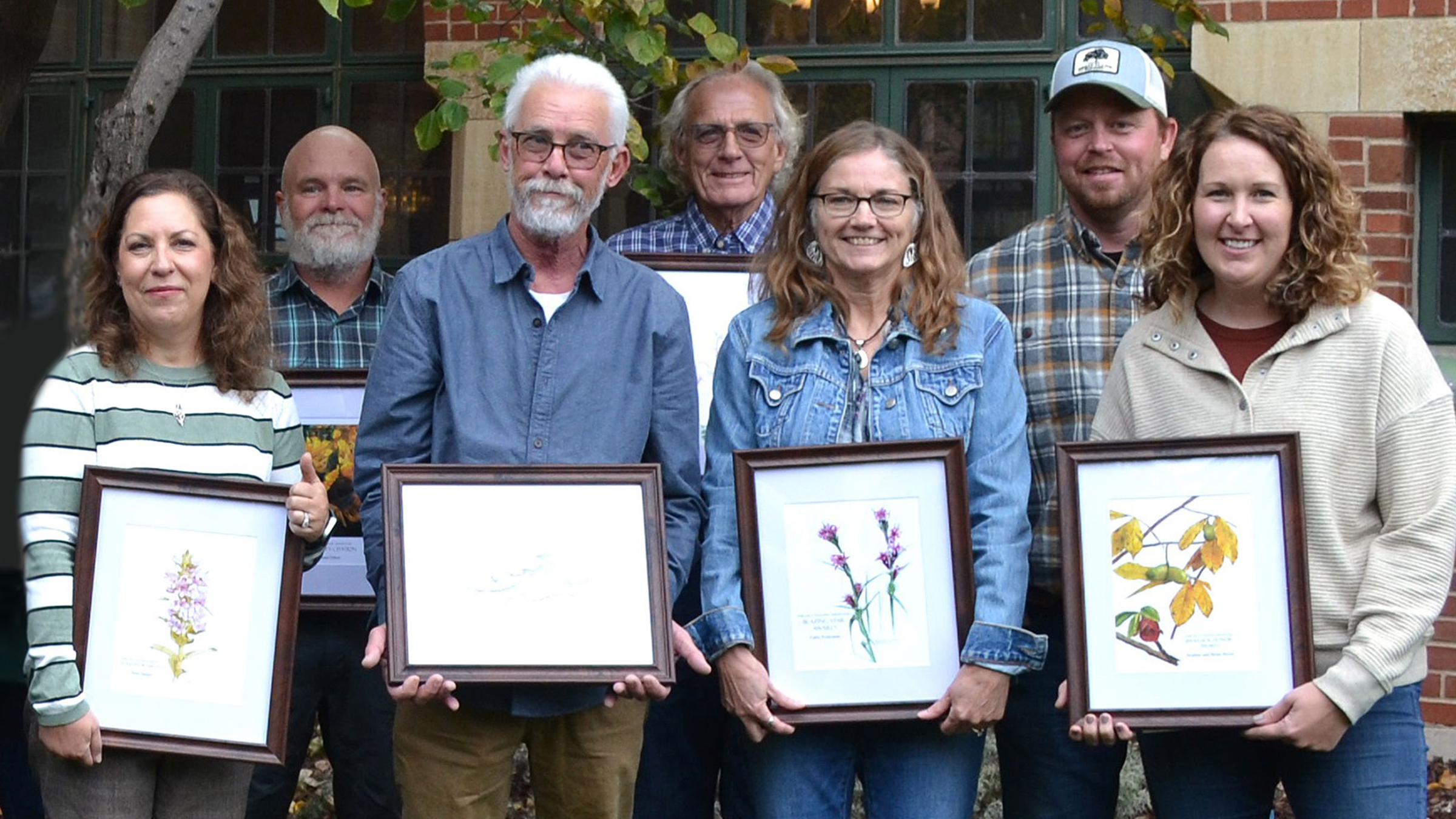 Terri James (from left), Richard Gilbert and Heather Byers (right), Department of Agronomy and Horticulture alumni, were presented with awards from the Nebraska Statewide Arboretum Nov. 8.