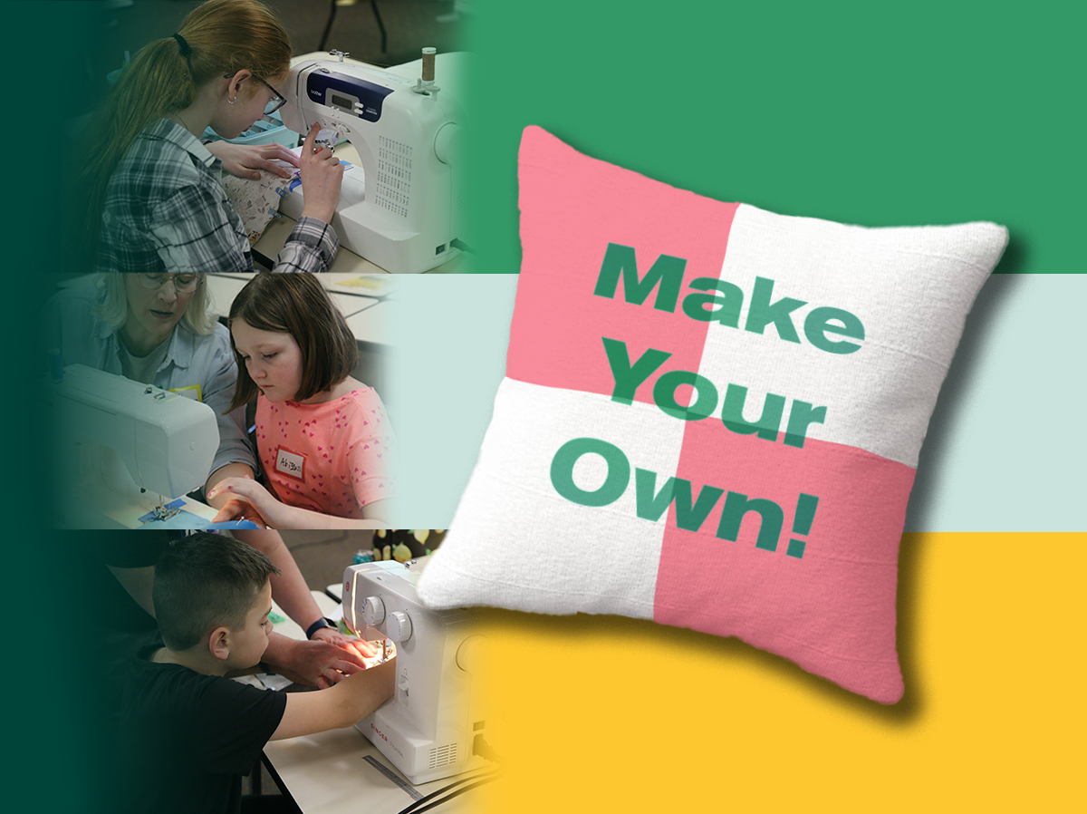 Make a pillow at the Pillow Sewing Workshop!