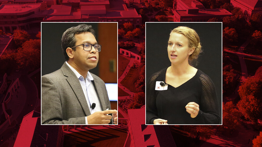 Aich, Haddad named faculty Slam winners during Nebraska Research Days | Photos by Nick Kumpula