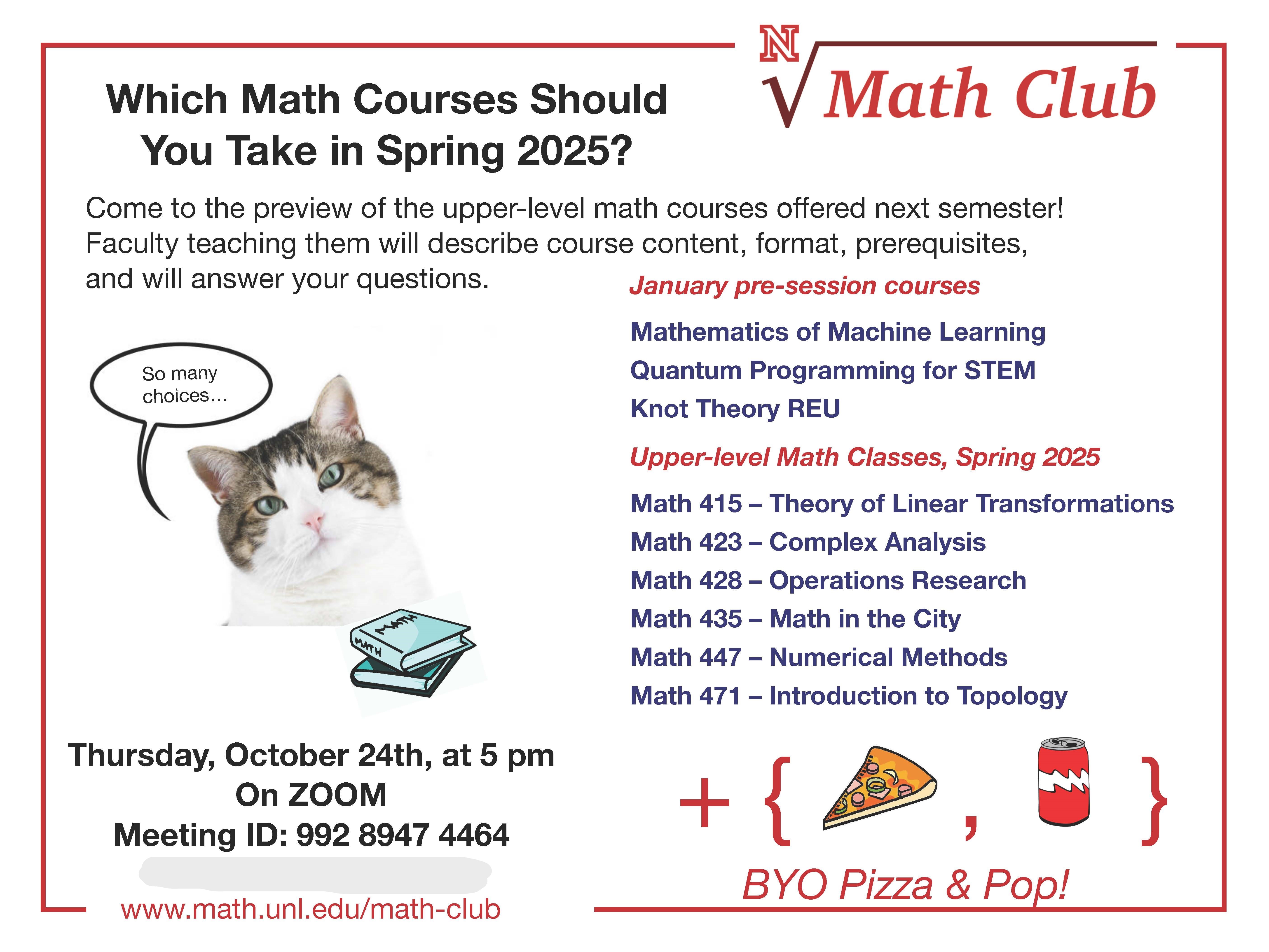 Still not certain about your Spring 2025 Advanced Math Courses?