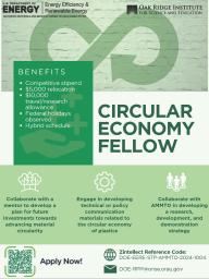 Apply Today! Circular Economy Fellow with the U.S. Department of Energy