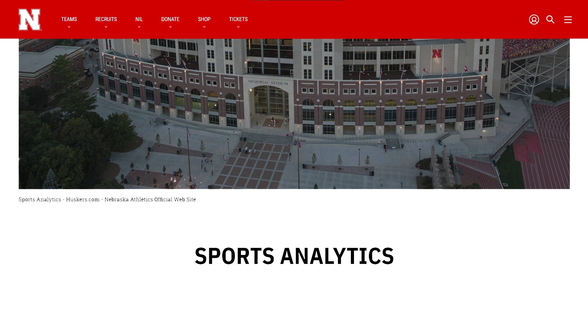 Husker Sports Analytics Volunteer Intern Opportunities