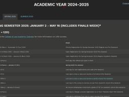 Academic Calendar