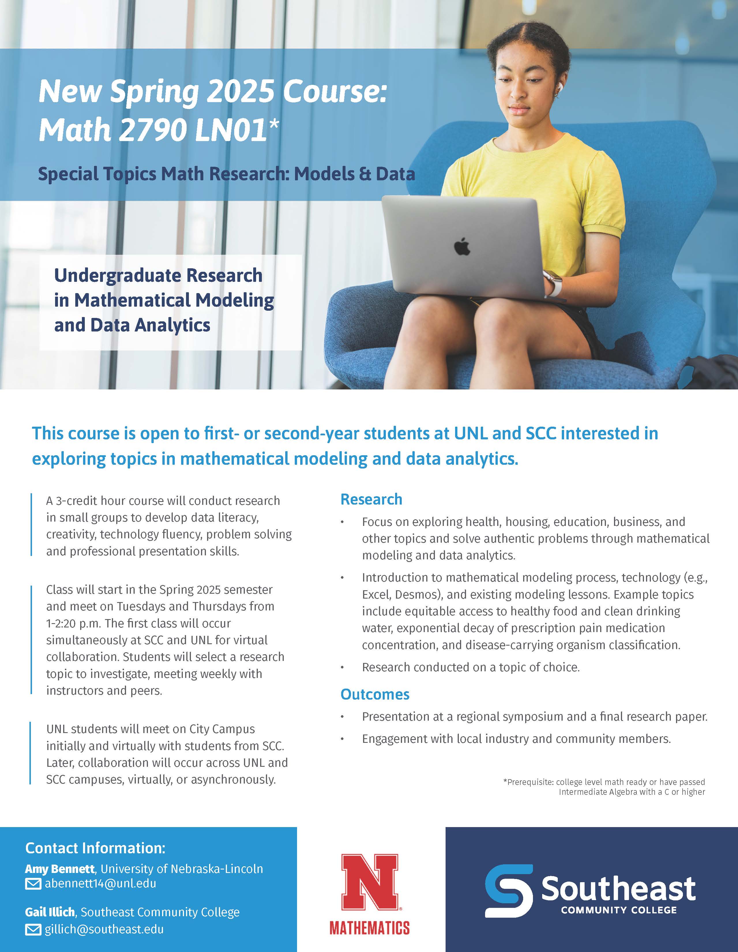 New Spring 2025 Course: Undergraduate Research in Mathematical Modeling and Data Analytics (MATH 191)