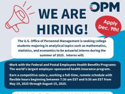 Summer 2025 US OPM Actuary Internship Opportunities