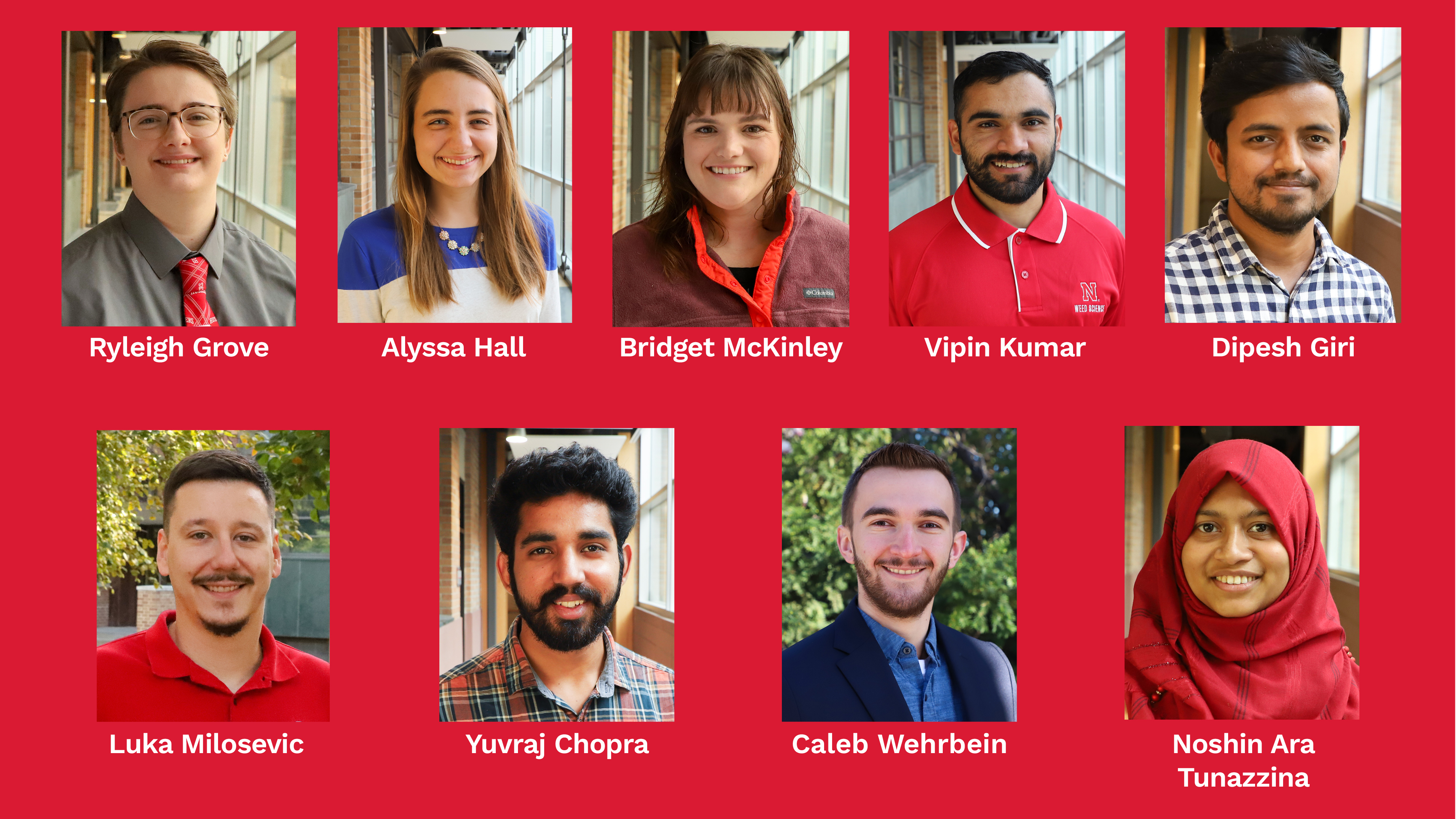 Eight Department of Agronomy and Horticulture graduate students and a plant biology major were honored with awards.