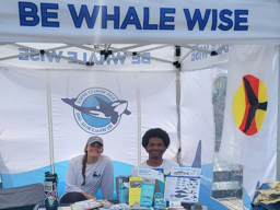 Darian Pierre (on right) takes part in Dock Talk and the Soundwatch Boater Education Program.