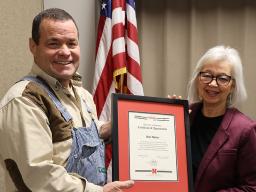 (L–R) Bob Huttes and Extension Educator Karen Wobig