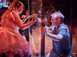 Nathaniel Sullivan (right), playing the role of Strauss’s John the Baptist, faces off with Salome. Photo by Andrew Boyle.