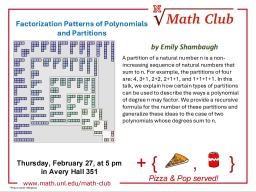 Math Club: Factorization Patterns of Polynomials and Partitions