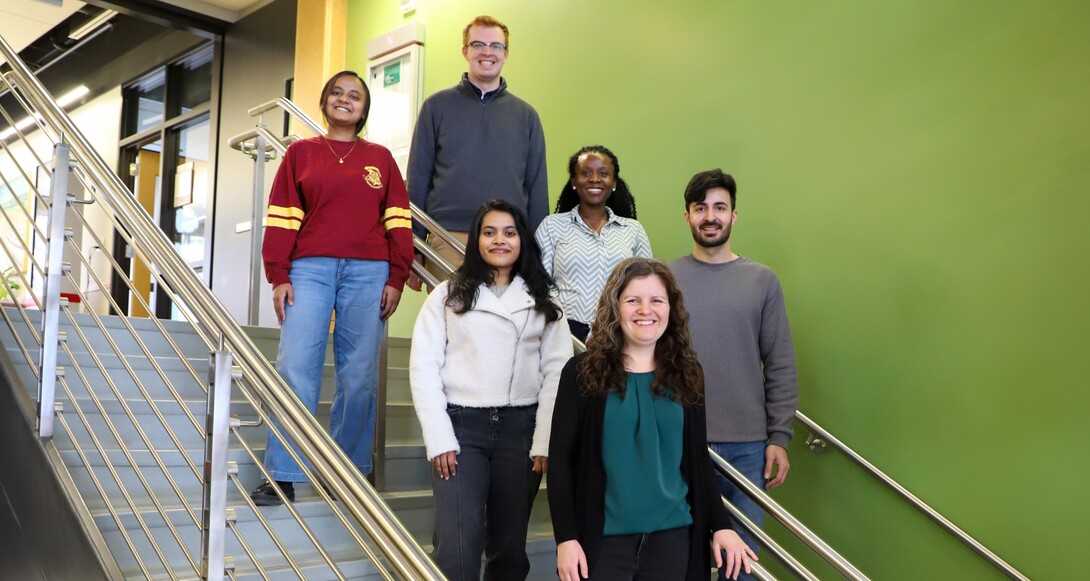 IANR Writing Fellows program coordinator is Christine Booth (front) and graduate students are Sujani De Silva (second row, from left) and Jaber Ghorbani Kahrizsangi, Nafisa Lubna (third row, from left) and Jennifer Okoliko, and Kevin Steele (back row).