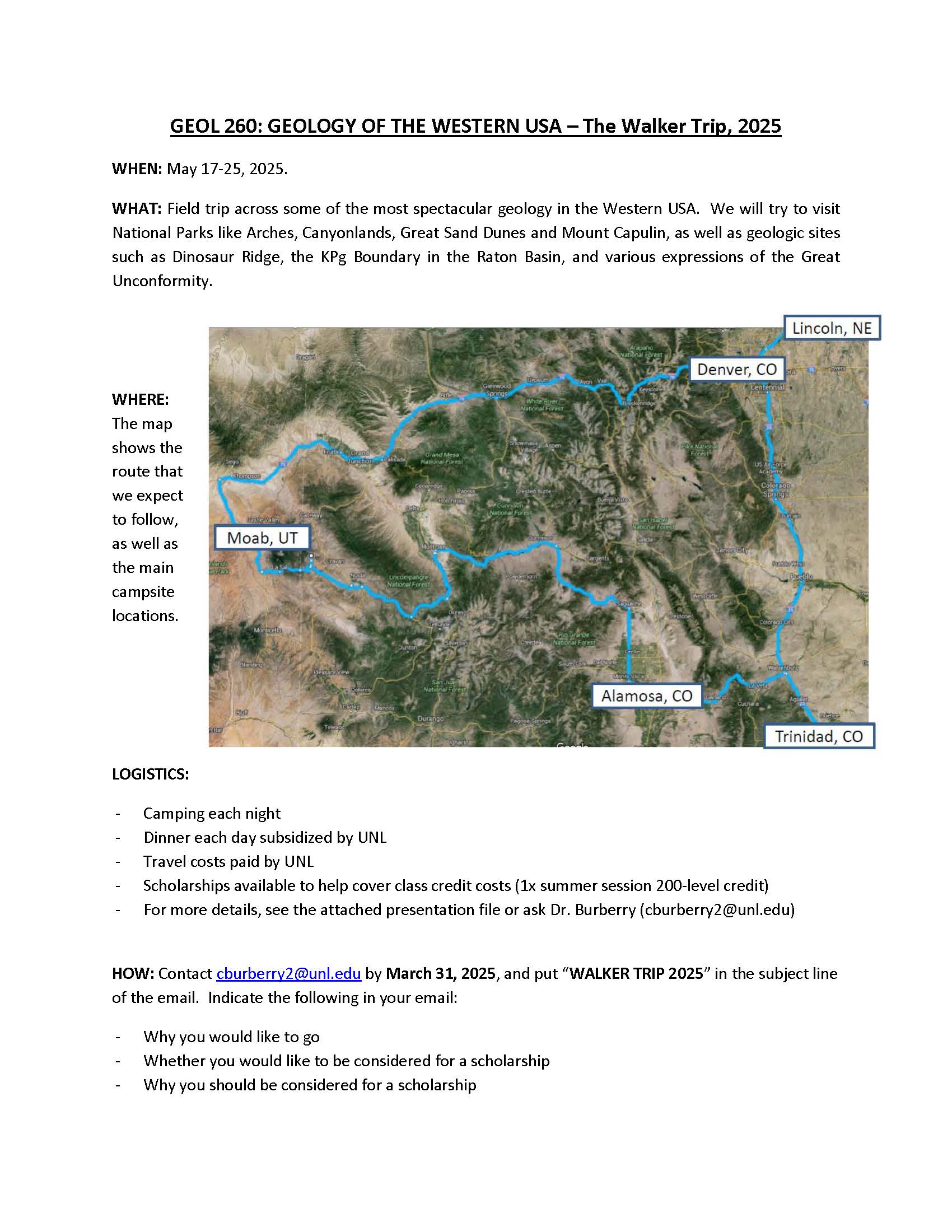 Walker Trip 2025 & GEOL 260: Geology of the Western USA