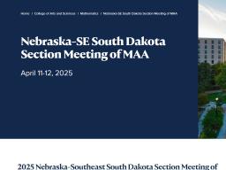 2025 Nebraska-SE South Dakota Section Meeting of the MAA