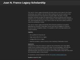 Juan N. Franco Legacy Scholarship