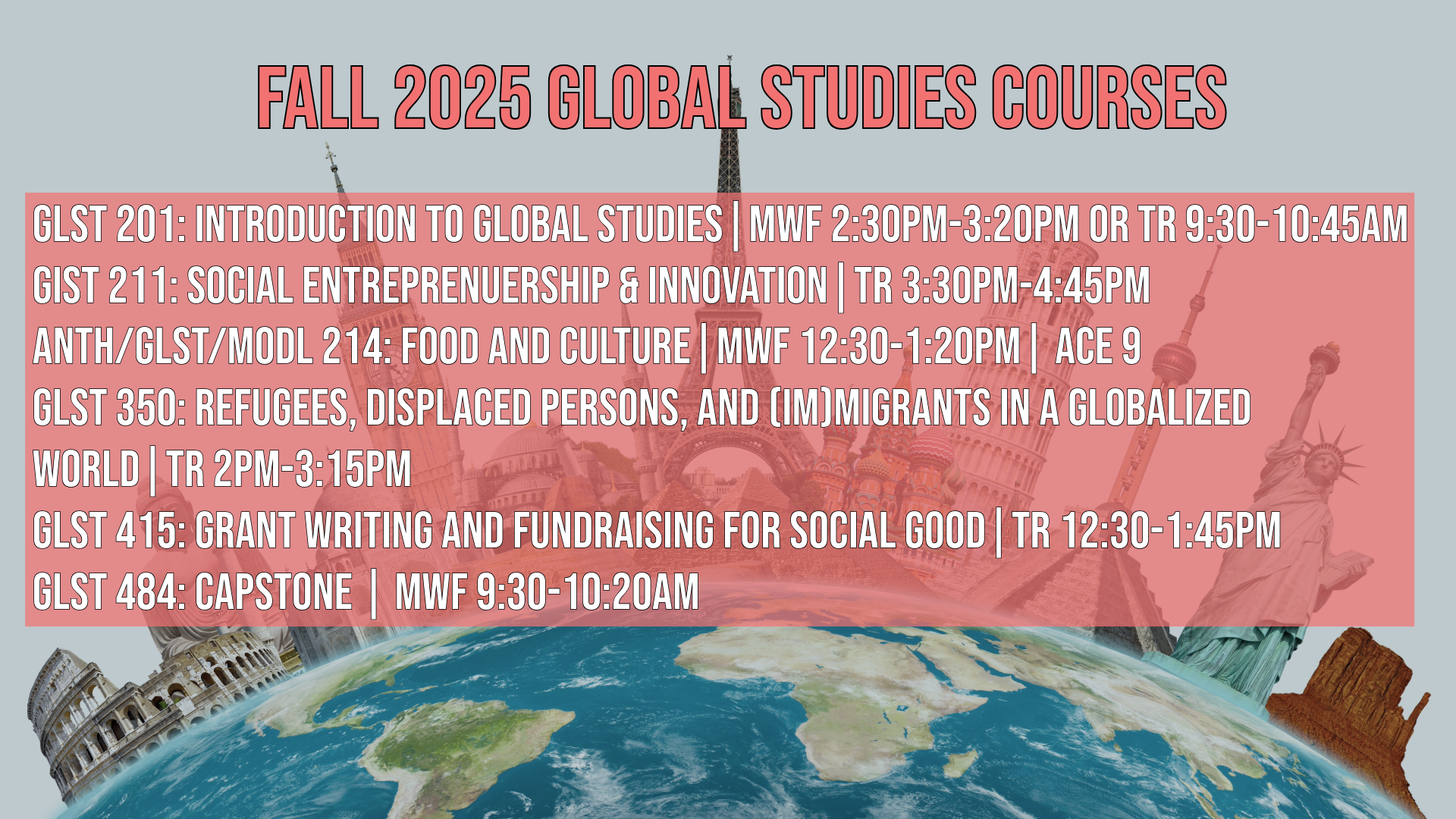 Fall 2025 Global Studies Courses