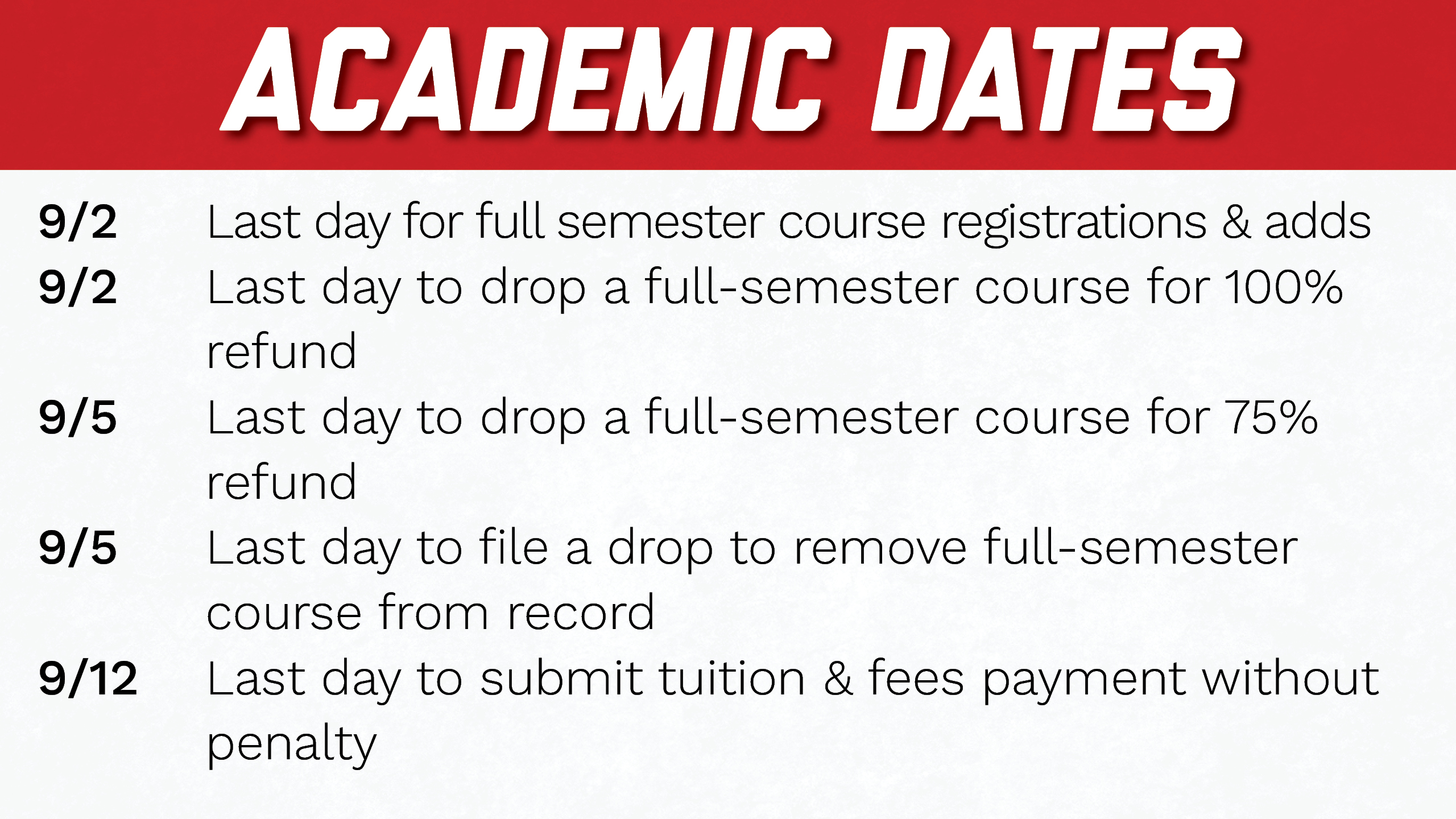 Academic Calendar
